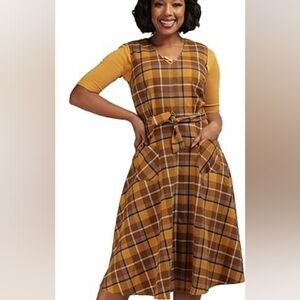Collectif Jayleen 50s Moonhill Checked A-Line Swing Dress